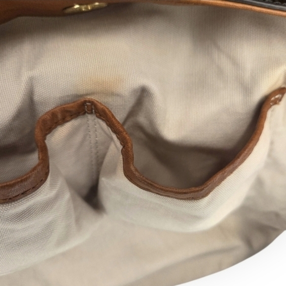 Tory Burch Embossed Patent Leather Shoulder Bag Brown - Picture 10 of 11